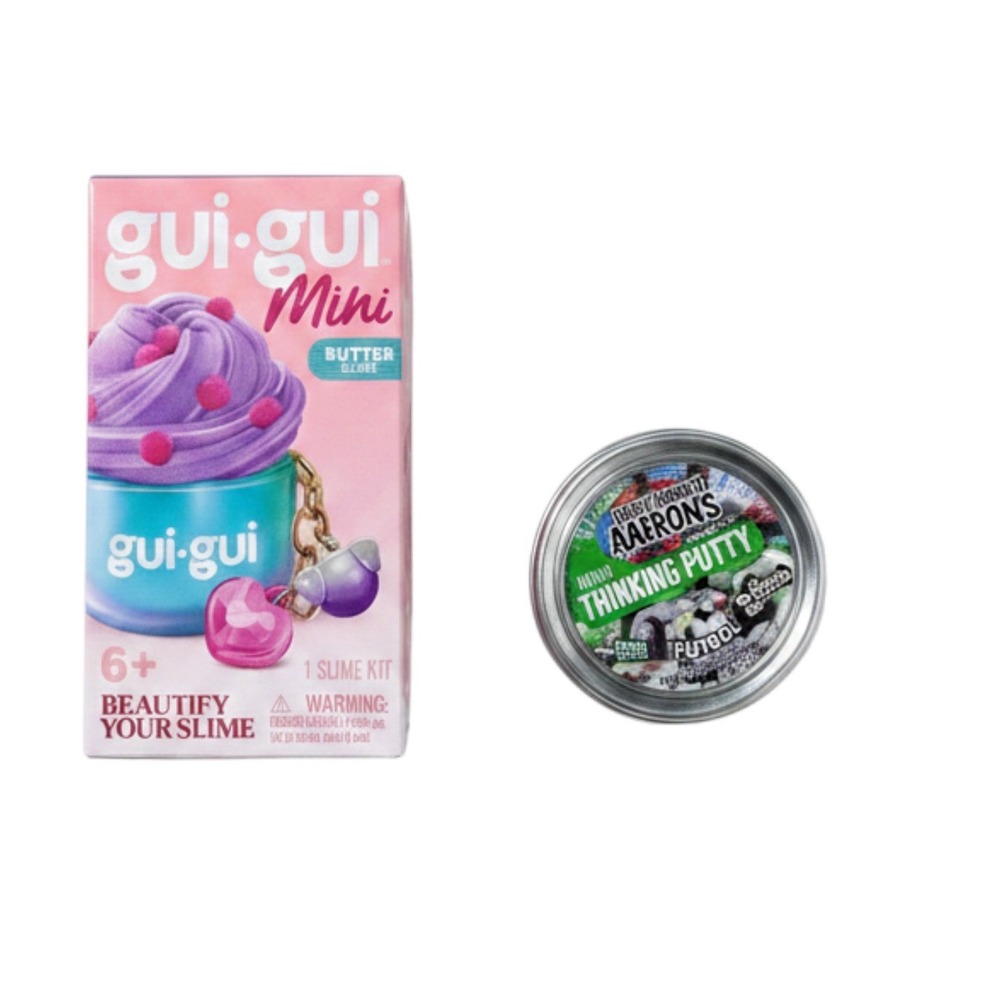 Gui-Gui Mini Butter Slime Kit & Crazy Aarons Thinking Putty Mini Tin Putty Goal